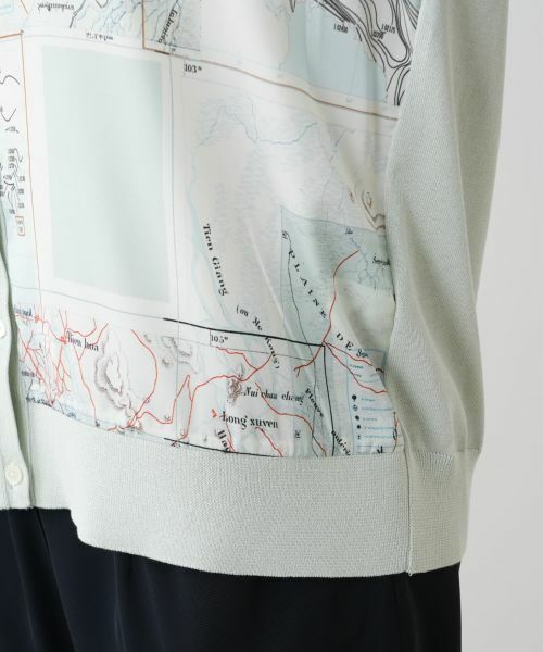Leilian PLUS HOUSE / レリアンプラスハウス カーディガン・ボレロ | マップ柄クルーネックカーディガン | 詳細10
