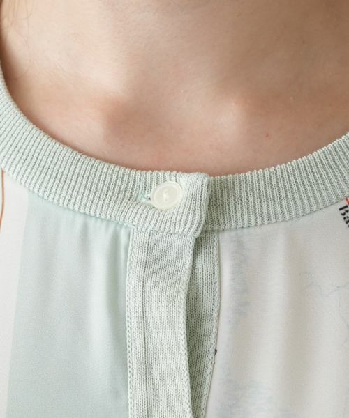 Leilian PLUS HOUSE / レリアンプラスハウス カーディガン・ボレロ | マップ柄クルーネックカーディガン | 詳細11