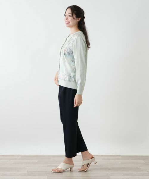 Leilian PLUS HOUSE / レリアンプラスハウス カーディガン・ボレロ | マップ柄クルーネックカーディガン | 詳細2