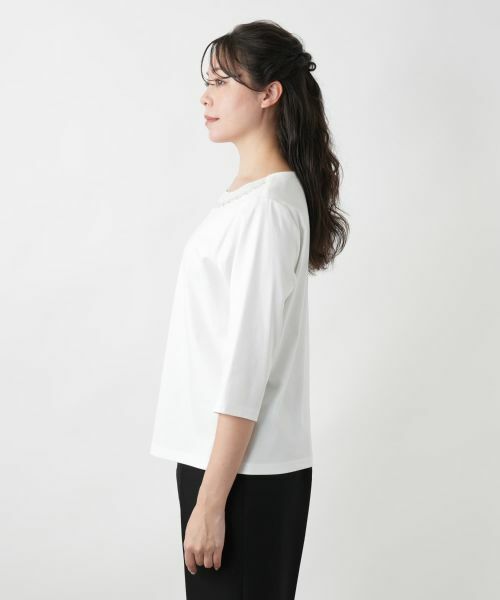 Leilian PLUS HOUSE / レリアンプラスハウス カットソー | 【店舗人気】刺繍クルーネックカットソー【Leilian WHITE LABEL】 | 詳細11