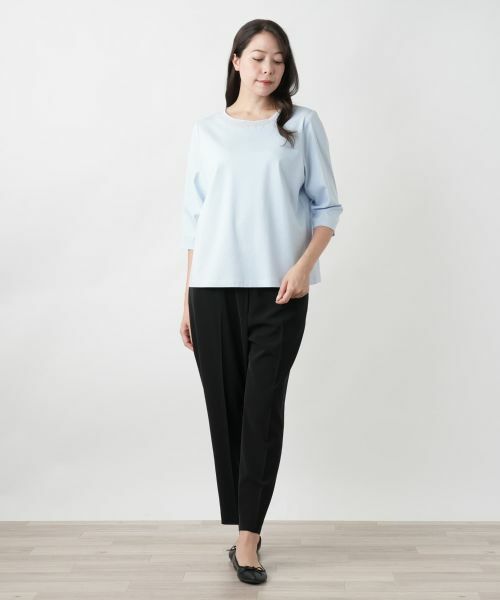 Leilian PLUS HOUSE / レリアンプラスハウス カットソー | 【店舗人気】刺繍クルーネックカットソー【Leilian WHITE LABEL】 | 詳細4