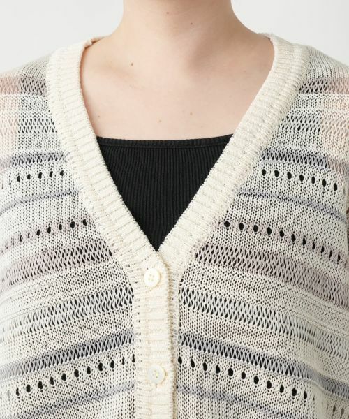 Leilian PLUS HOUSE / レリアンプラスハウス カーディガン・ボレロ | 透かし編みVネックカーディガン【Leilian WHITE LABEL】 | 詳細10