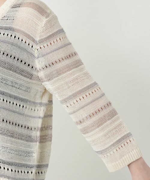 Leilian PLUS HOUSE / レリアンプラスハウス カーディガン・ボレロ | 透かし編みVネックカーディガン【Leilian WHITE LABEL】 | 詳細12