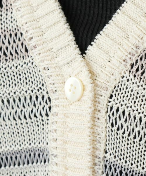 Leilian PLUS HOUSE / レリアンプラスハウス カーディガン・ボレロ | 透かし編みVネックカーディガン【Leilian WHITE LABEL】 | 詳細14