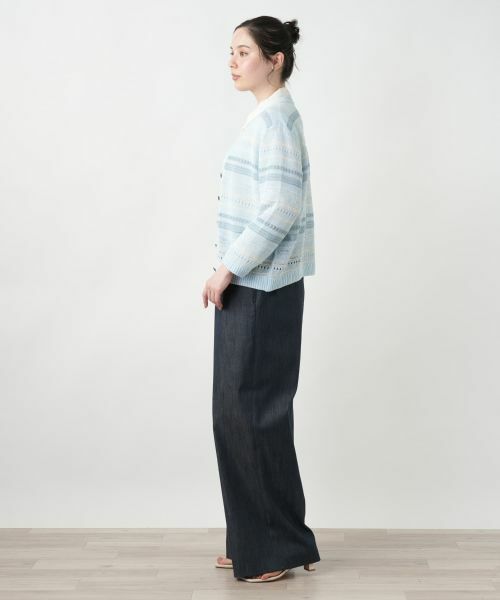 Leilian PLUS HOUSE / レリアンプラスハウス カーディガン・ボレロ | 透かし編みVネックカーディガン【Leilian WHITE LABEL】 | 詳細2