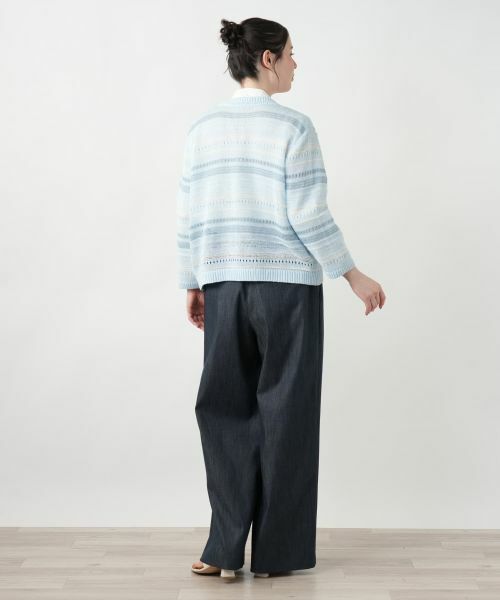 Leilian PLUS HOUSE / レリアンプラスハウス カーディガン・ボレロ | 透かし編みVネックカーディガン【Leilian WHITE LABEL】 | 詳細3