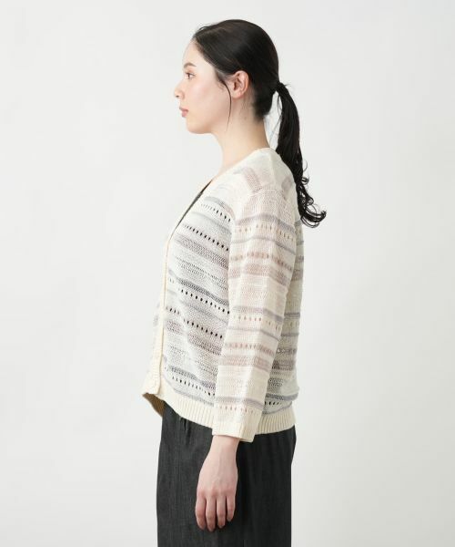 Leilian PLUS HOUSE / レリアンプラスハウス カーディガン・ボレロ | 透かし編みVネックカーディガン【Leilian WHITE LABEL】 | 詳細8