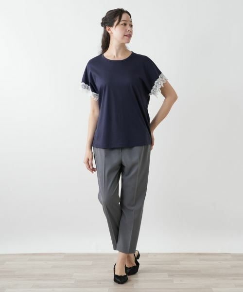 Leilian PLUS HOUSE / レリアンプラスハウス カットソー | 【店舗人気】レース切替カットソー | 詳細1