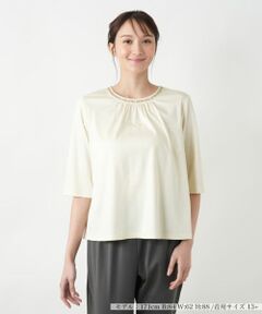 Leilian PLUS HOUSE / レリアンプラスハウス カットソー | 【店舗人気】スパンコール七分袖カットソー