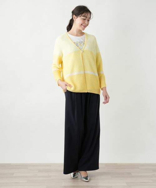 Leilian PLUS HOUSE / レリアンプラスハウス カーディガン・ボレロ | 【店舗人気】ボーダー柄カーディガン | 詳細1