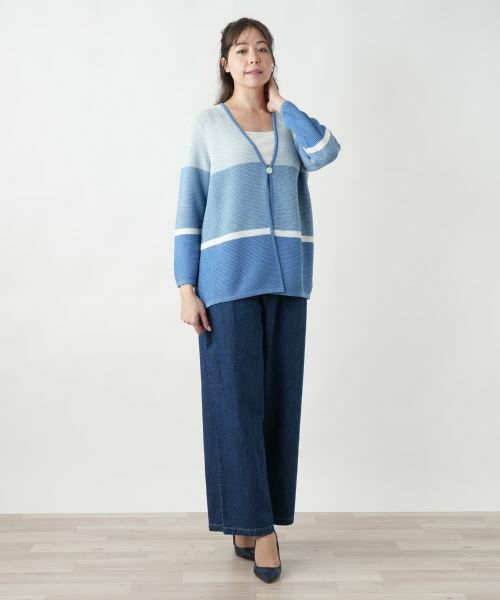 Leilian PLUS HOUSE / レリアンプラスハウス カーディガン・ボレロ | 【店舗人気】ボーダー柄カーディガン | 詳細4