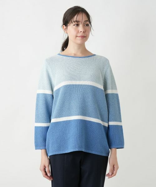 Leilian PLUS HOUSE / レリアンプラスハウス ニット・セーター | 配色クルーネックニット | 詳細10