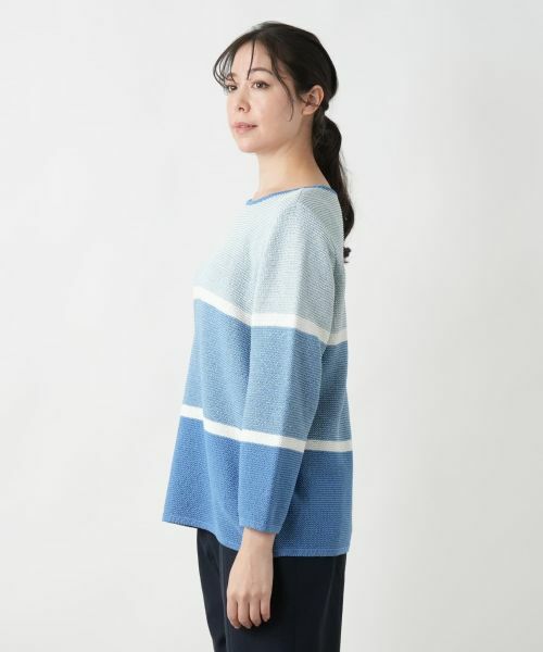 Leilian PLUS HOUSE / レリアンプラスハウス ニット・セーター | 配色クルーネックニット | 詳細11