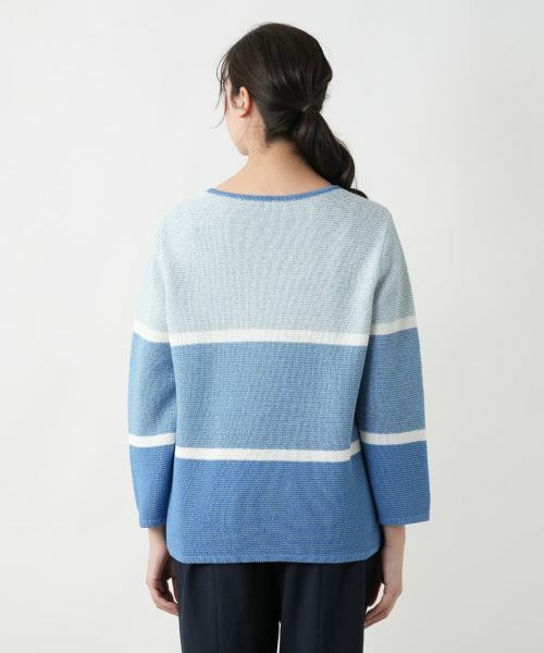 Leilian PLUS HOUSE / レリアンプラスハウス ニット・セーター | 配色クルーネックニット | 詳細12
