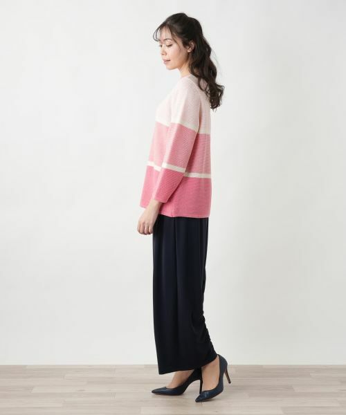 Leilian PLUS HOUSE / レリアンプラスハウス ニット・セーター | 配色クルーネックニット | 詳細2