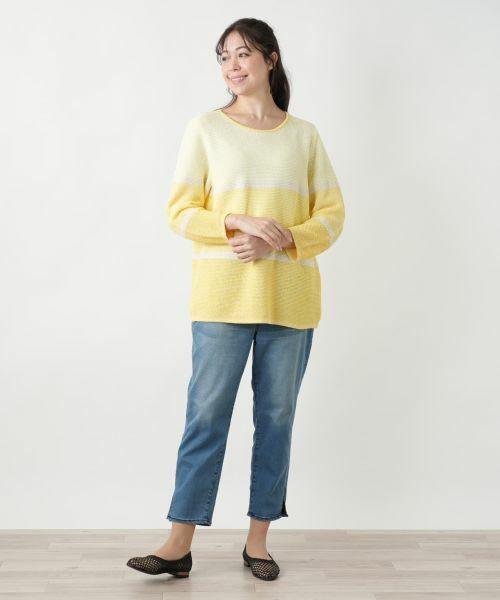 Leilian PLUS HOUSE / レリアンプラスハウス ニット・セーター | 配色クルーネックニット | 詳細4