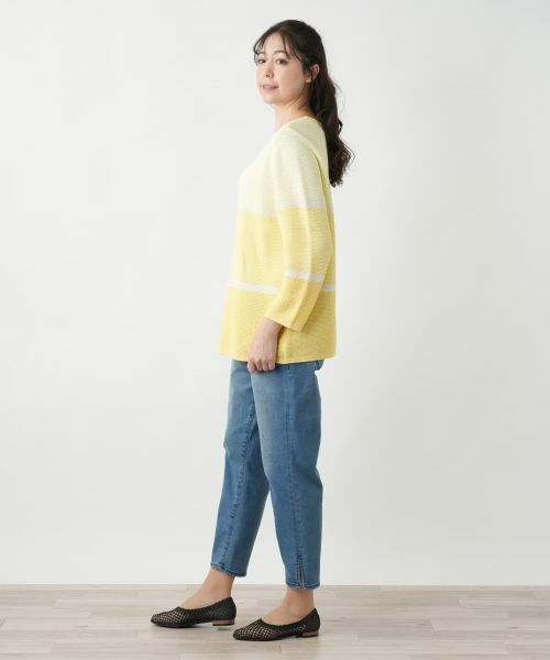 Leilian PLUS HOUSE / レリアンプラスハウス ニット・セーター | 配色クルーネックニット | 詳細5