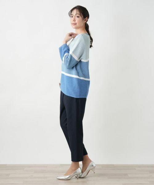 Leilian PLUS HOUSE / レリアンプラスハウス ニット・セーター | 配色クルーネックニット | 詳細8