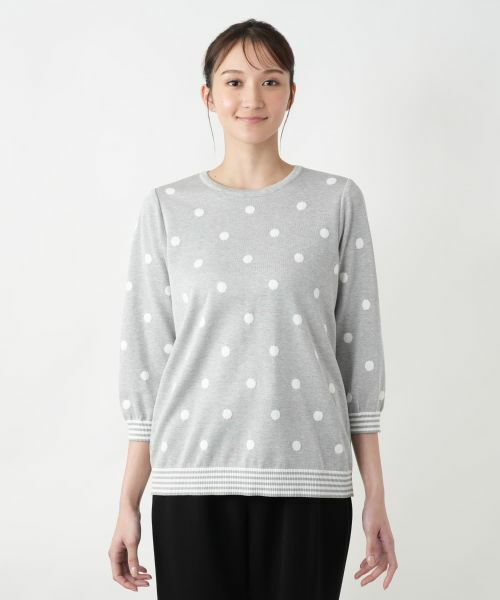 Leilian PLUS HOUSE / レリアンプラスハウス ニット・セーター | 【店舗人気】ドットクルーネックニット | 詳細7