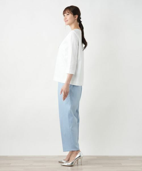 Leilian PLUS HOUSE / レリアンプラスハウス Tシャツ | 【店舗人気】刺繍クルーネックTシャツ | 詳細2