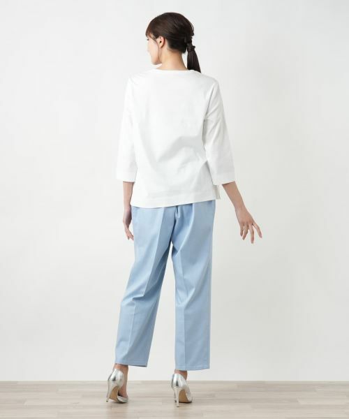 Leilian PLUS HOUSE / レリアンプラスハウス Tシャツ | 【店舗人気】刺繍クルーネックTシャツ | 詳細3