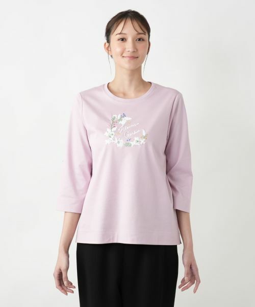 Leilian PLUS HOUSE / レリアンプラスハウス Tシャツ | 【店舗人気】刺繍クルーネックTシャツ | 詳細7