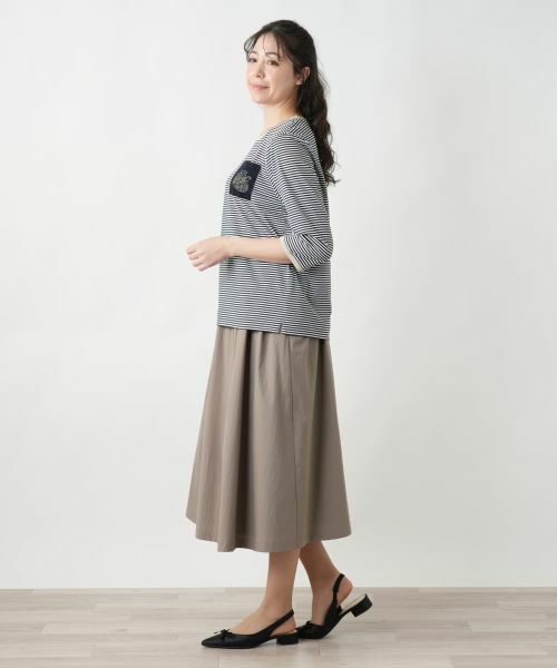 Leilian PLUS HOUSE / レリアンプラスハウス Tシャツ | 【店舗人気】ボーダークルーネックカットソー | 詳細2