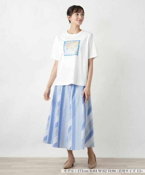 Leilian PLUS HOUSE / レリアンプラスハウス Tシャツ | 【店舗人気】刺繍プリントTシャツ | 詳細1