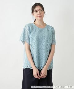 Leilian PLUS HOUSE / レリアンプラスハウス シャツ・ブラウス | 【店舗人気】レース半袖ブラウス