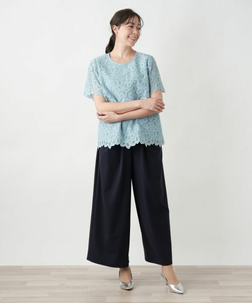 Leilian PLUS HOUSE / レリアンプラスハウス シャツ・ブラウス | 【店舗人気】レース半袖ブラウス | 詳細1