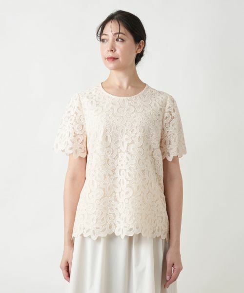 Leilian PLUS HOUSE / レリアンプラスハウス シャツ・ブラウス | 【店舗人気】レース半袖ブラウス | 詳細7