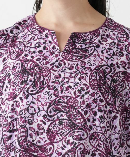 Leilian PLUS HOUSE / レリアンプラスハウス ドレス | ペイズリーキーネックワンピース | 詳細10
