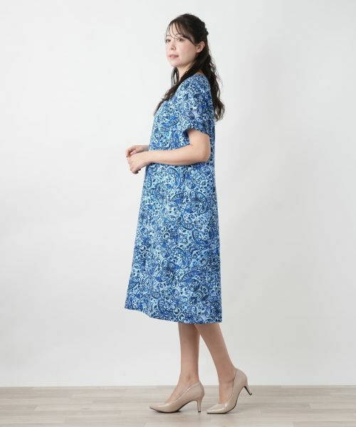 Leilian PLUS HOUSE / レリアンプラスハウス ドレス | ペイズリーキーネックワンピース | 詳細2