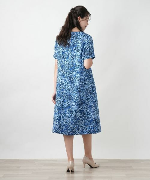 Leilian PLUS HOUSE / レリアンプラスハウス ドレス | ペイズリーキーネックワンピース | 詳細3