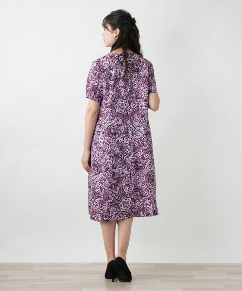 Leilian PLUS HOUSE / レリアンプラスハウス ドレス | ペイズリーキーネックワンピース | 詳細6