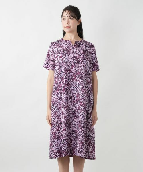 Leilian PLUS HOUSE / レリアンプラスハウス ドレス | ペイズリーキーネックワンピース | 詳細7