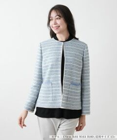 Leilian PLUS HOUSE / レリアンプラスハウス テーラードジャケット | 【店舗人気】ノーカラーニットジャケット