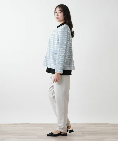 Leilian PLUS HOUSE / レリアンプラスハウス テーラードジャケット | 【店舗人気】ノーカラーニットジャケット | 詳細2