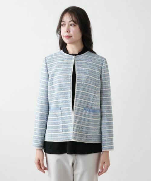 Leilian PLUS HOUSE / レリアンプラスハウス テーラードジャケット | 【店舗人気】ノーカラーニットジャケット | 詳細4