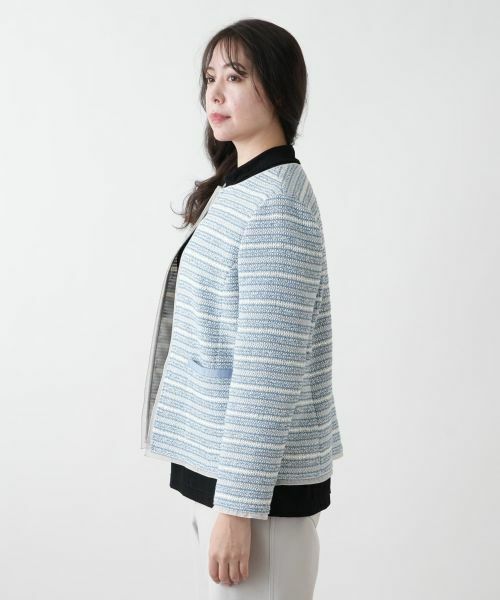 Leilian PLUS HOUSE / レリアンプラスハウス テーラードジャケット | 【店舗人気】ノーカラーニットジャケット | 詳細5