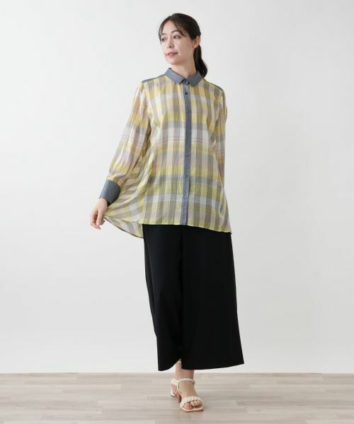 Leilian PLUS HOUSE / レリアンプラスハウス シャツ・ブラウス | 【店舗人気】洗える羽織ブラウス | 詳細1