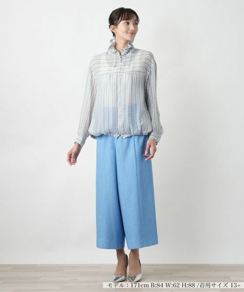 Leilian PLUS HOUSE / レリアンプラスハウス テーラードジャケット | 【店舗人気】ストライプジップブルゾン | 詳細1