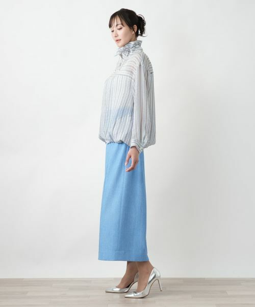 Leilian PLUS HOUSE / レリアンプラスハウス テーラードジャケット | 【店舗人気】ストライプジップブルゾン | 詳細2