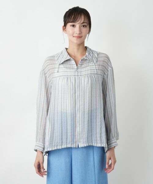 Leilian PLUS HOUSE / レリアンプラスハウス テーラードジャケット | 【店舗人気】ストライプジップブルゾン | 詳細8