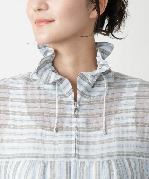 Leilian PLUS HOUSE / レリアンプラスハウス テーラードジャケット | 【店舗人気】ストライプジップブルゾン | 詳細9