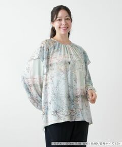 Leilian PLUS HOUSE / レリアンプラスハウス シャツ・ブラウス | マップ柄ブラウス