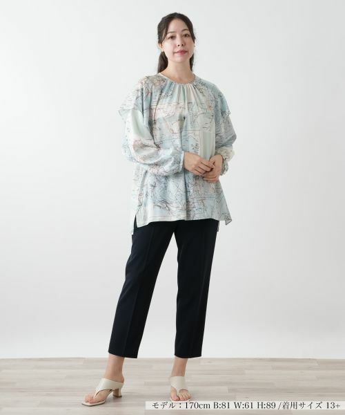 Leilian PLUS HOUSE / レリアンプラスハウス シャツ・ブラウス | マップ柄ブラウス | 詳細1