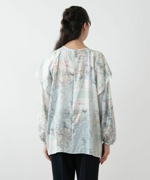 Leilian PLUS HOUSE / レリアンプラスハウス シャツ・ブラウス | マップ柄ブラウス | 詳細6