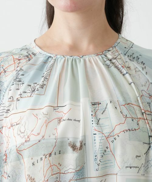 Leilian PLUS HOUSE / レリアンプラスハウス シャツ・ブラウス | マップ柄ブラウス | 詳細7