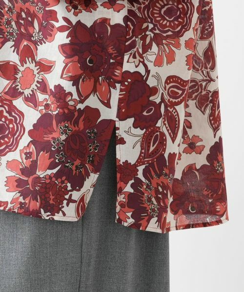 Leilian PLUS HOUSE / レリアンプラスハウス シャツ・ブラウス | フラワー柄バンドカラーブラウス | 詳細11